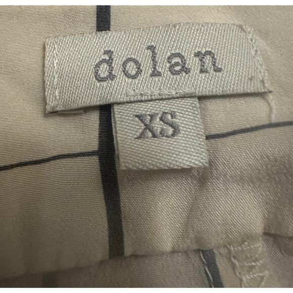 Women XS Dolan Silk Blouse Shirt Top Tie Sleeve Geometric Modern Print - Picture 5 of 6